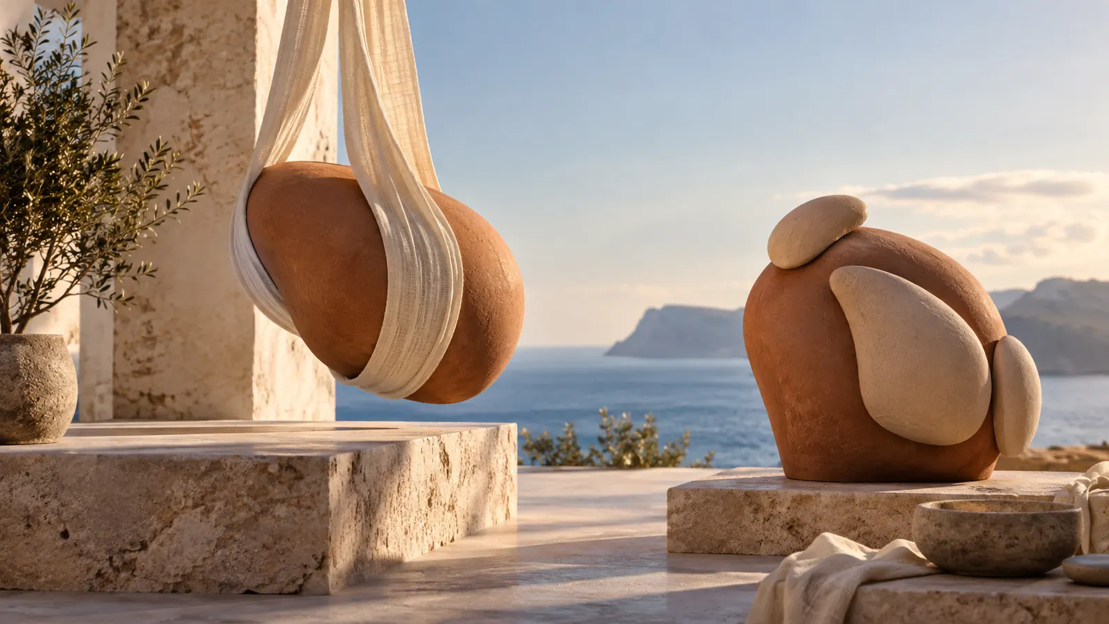 Clay volume forms and rising fabric illustrate adding volume versus lifting loose material