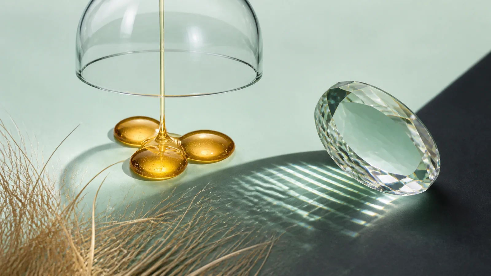 Unbranded scalp applicator beside a molecular pathway and separate pharmacy record card