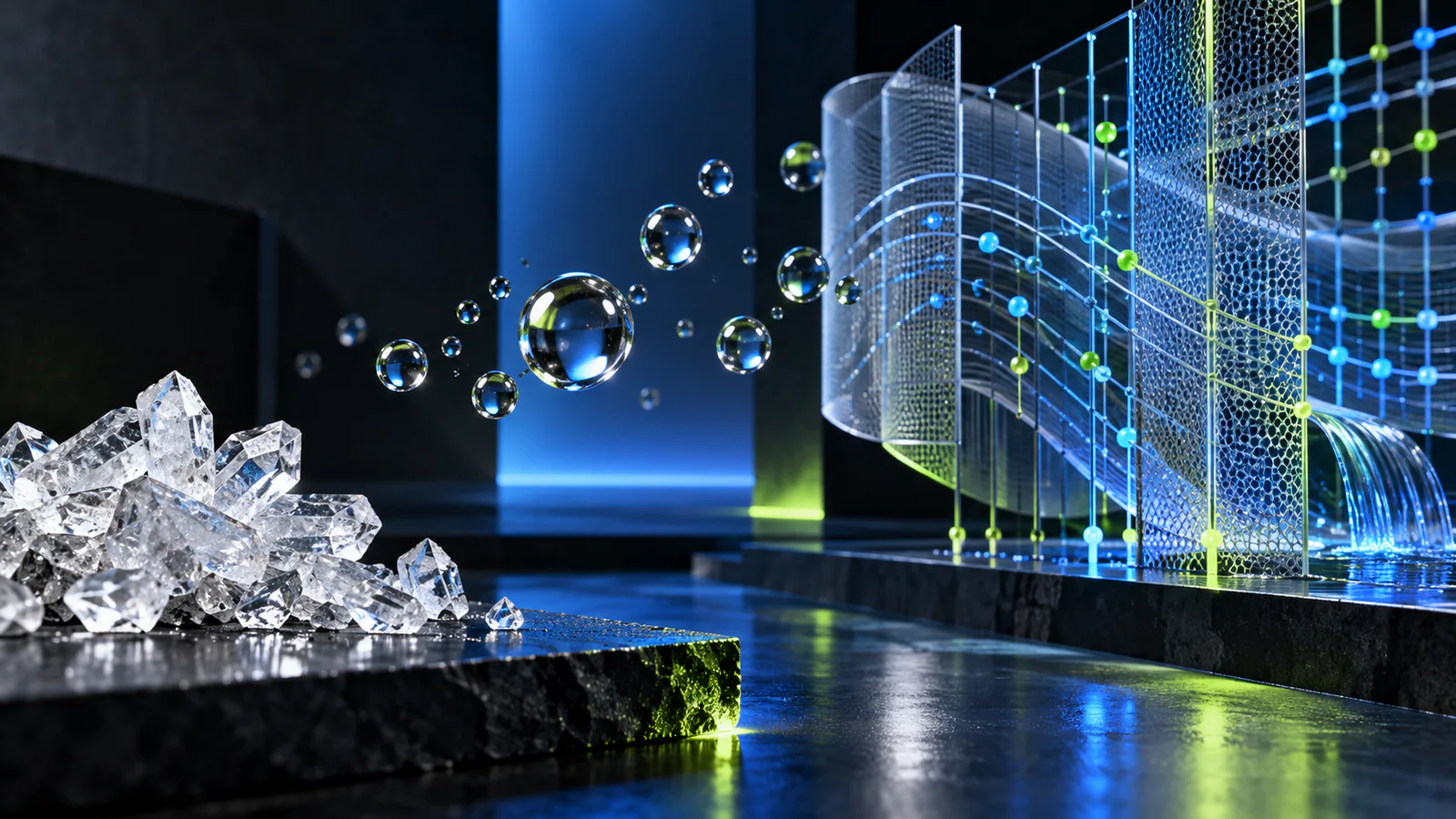 Supplement crystals, serum-marker droplets, and filtration equation layers kept visibly separate