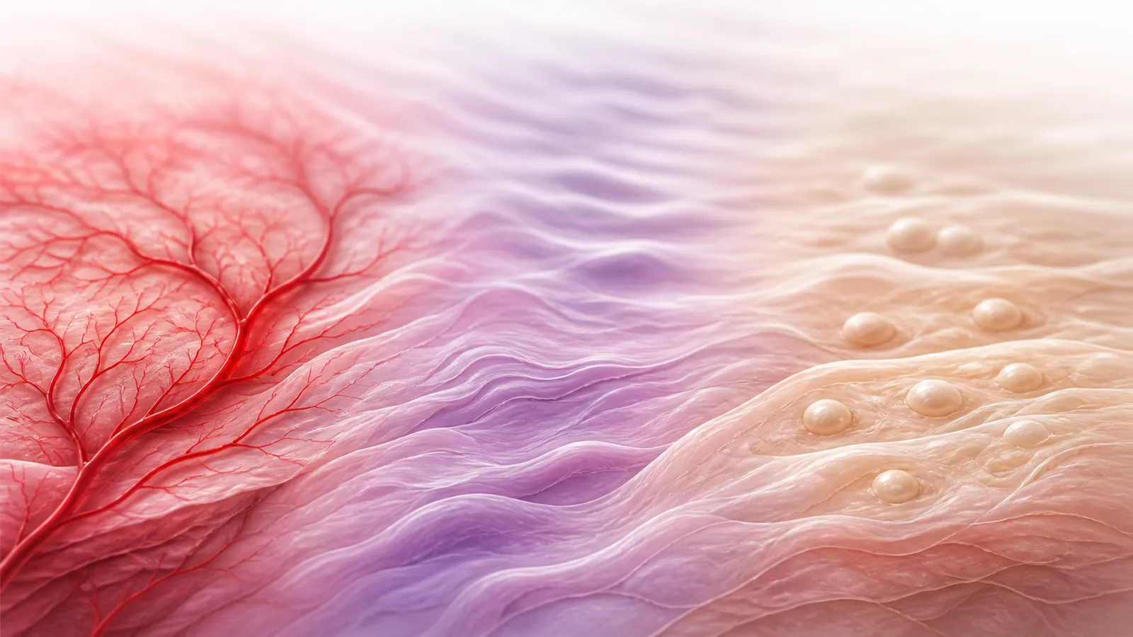 Abstract dermal filler timeline separating immediate vascular signals, early swelling, and delayed nodules